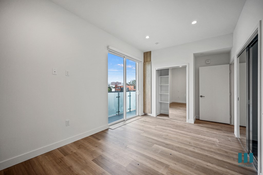 a row of triangles on a stage with a lighted floor