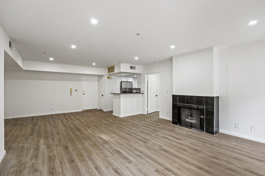 Open-Concept Kitchen, Dining, and Living Room Areas