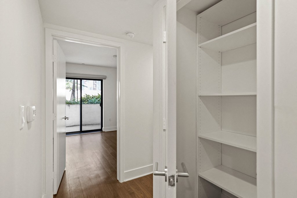 Hallway with Built-In Cabinet Storage