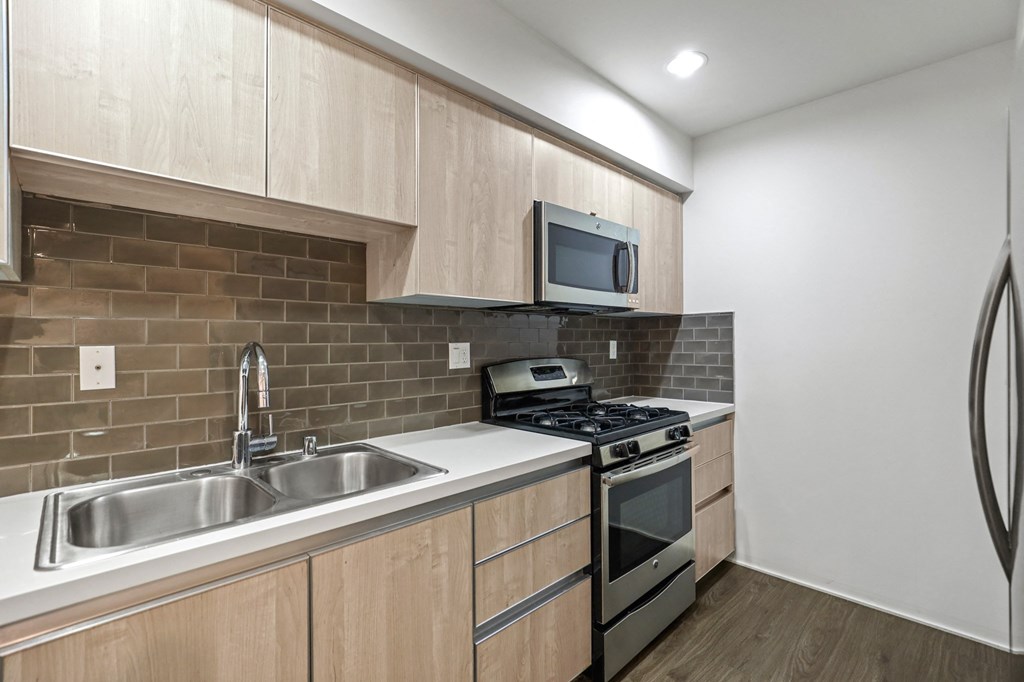 Kitchen with Energy-Efficient Stainless Appliances