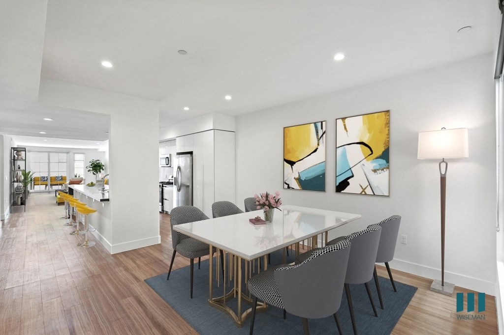 Open-Concept Kitchen, Dining, and Living Room Space