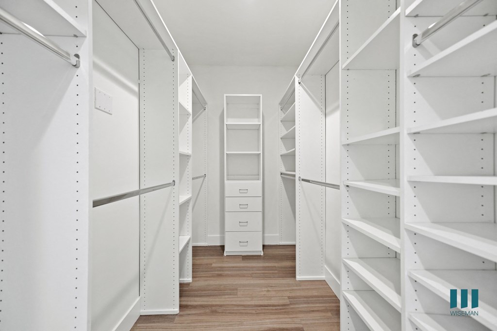 Large-Size Walk-In Closet with Built-In Organizers