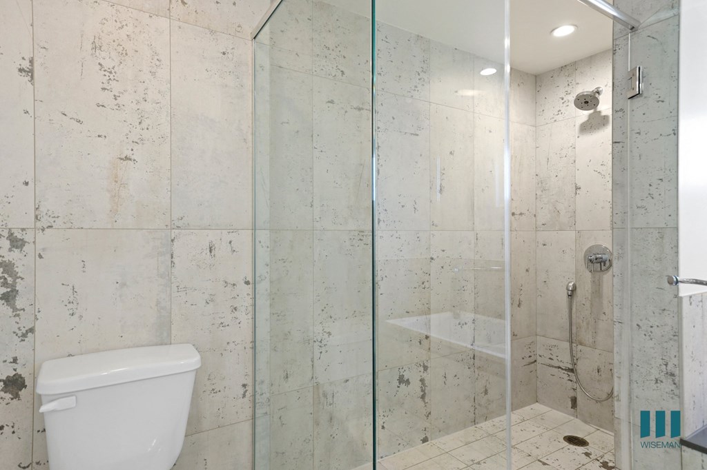 Bathroom with Large Walk-In Shower with Glass Door