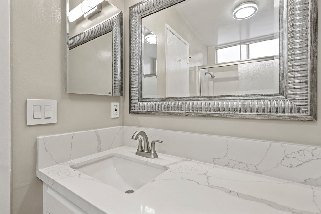 Bathroom with Sink and Mirror