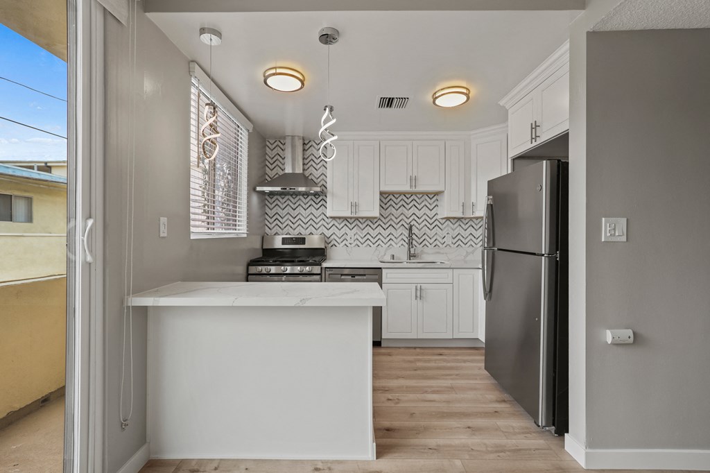 Open-Concept Kitchen with Countertop Bar