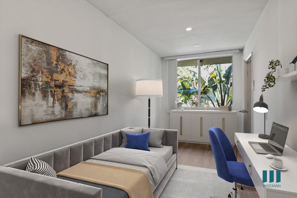 Bedroom with Large-Size Windows