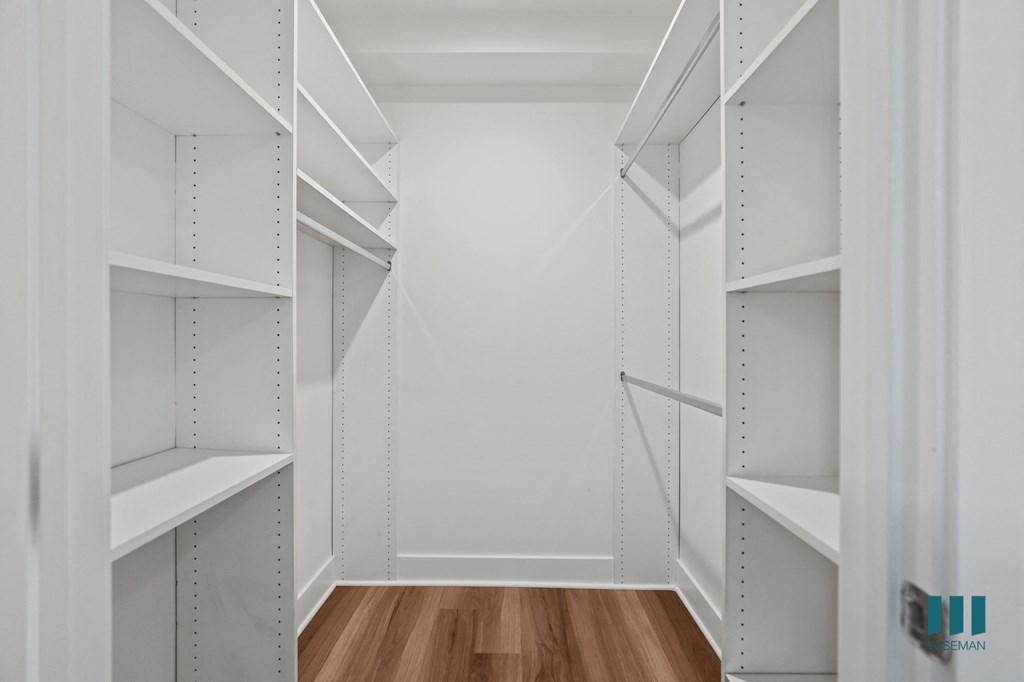 Walk-In Closet with Built-In Shelving