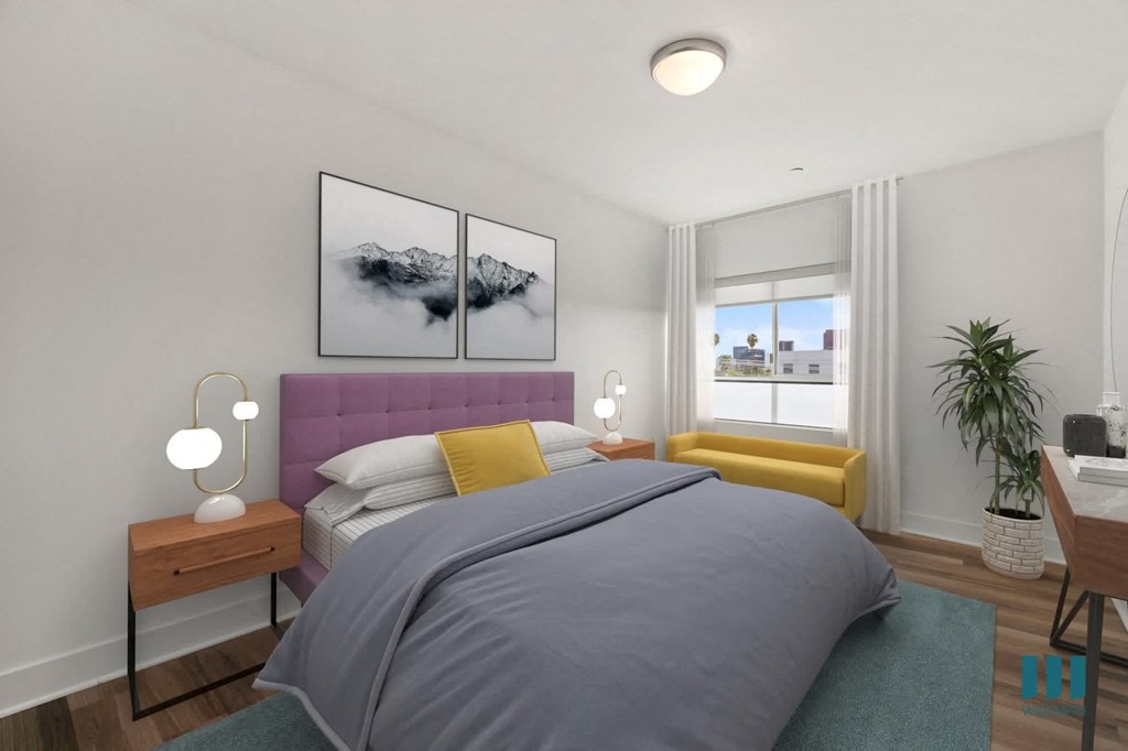 Bedroom with Vinyl Flooring