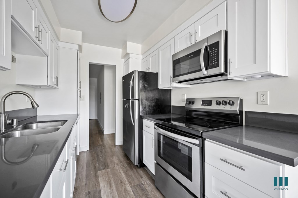 Kitchen with Refrigerator, Stove, Microwave Oven, and Dishwasher