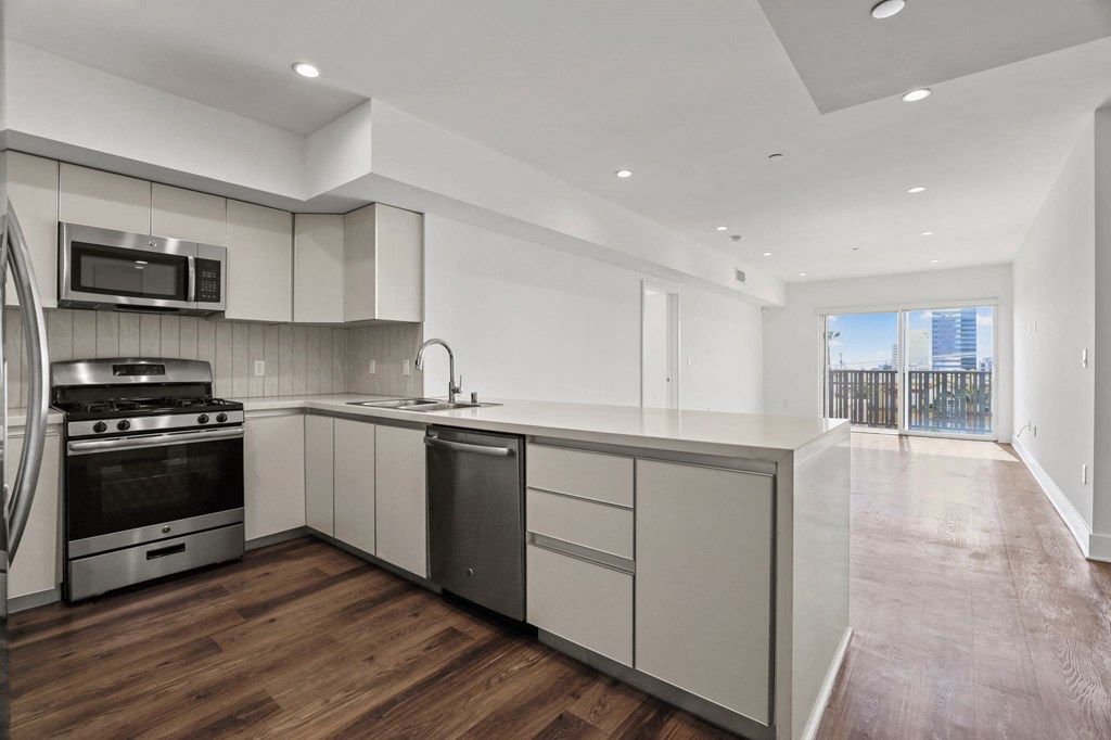 Open-Concept Kitchen, Dining, And Living Room Space