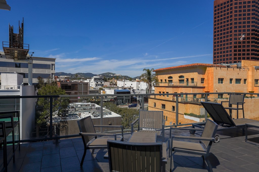 View of the City from the Rooftop Deck