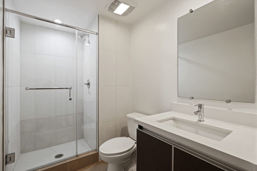 Bathroom with Walk-In Shower and Glass Door