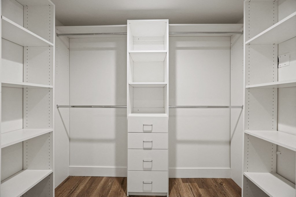 Walk-In Closet with Built-In Organizers