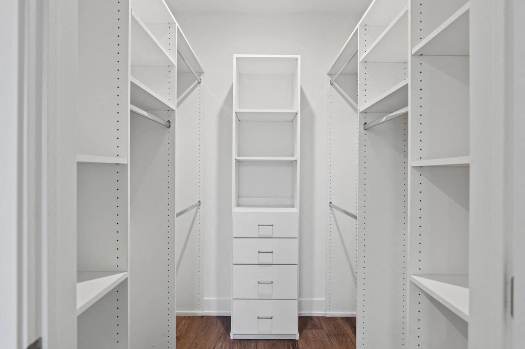 Walk-In Closet with Built-In Organizers