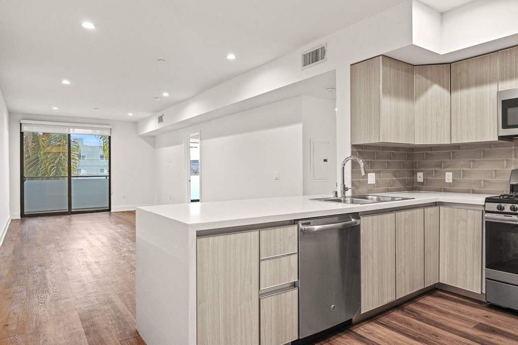 Open-Concept Kitchen, Dining, and Living Room Areas