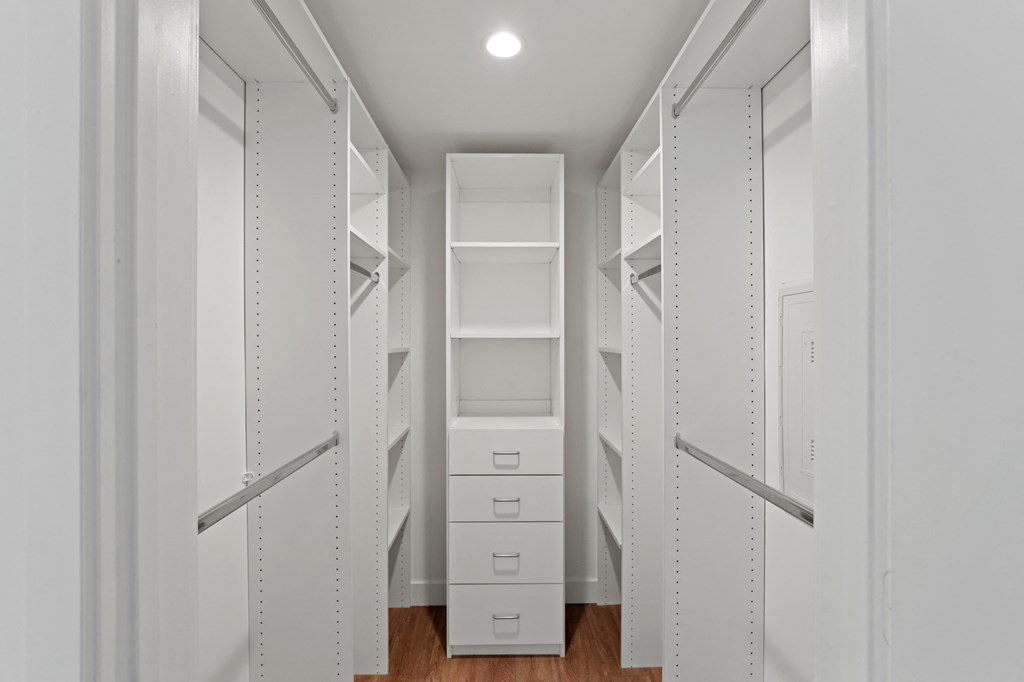 Walk-In Closet with Built-In Organizers