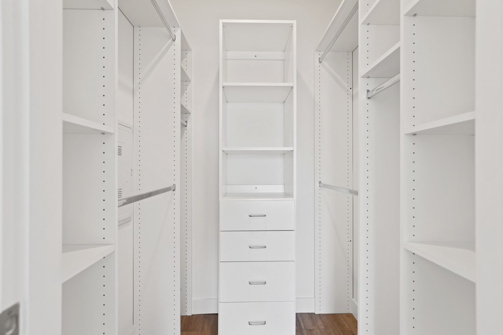 Walk-In Closet with Built-In Organizers