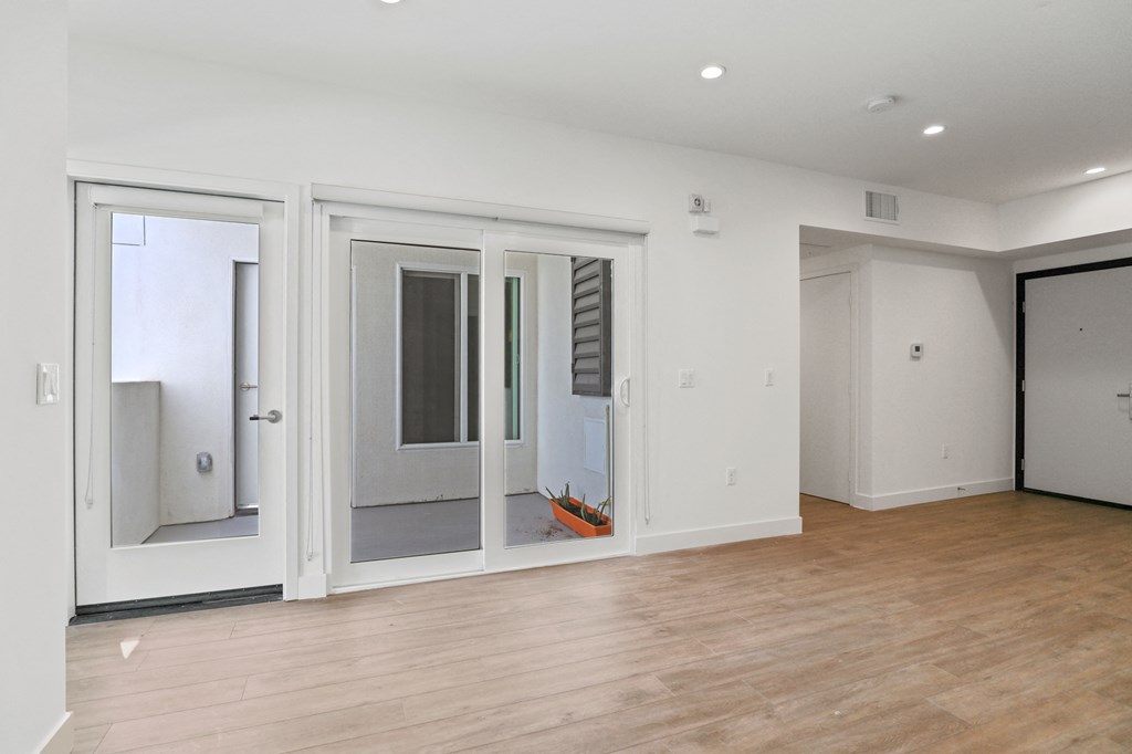 Living Room with Spacious Patio Area