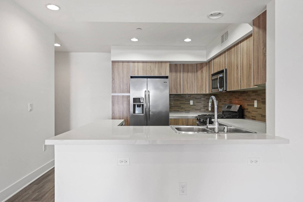 Kitchen with Countertop Bar