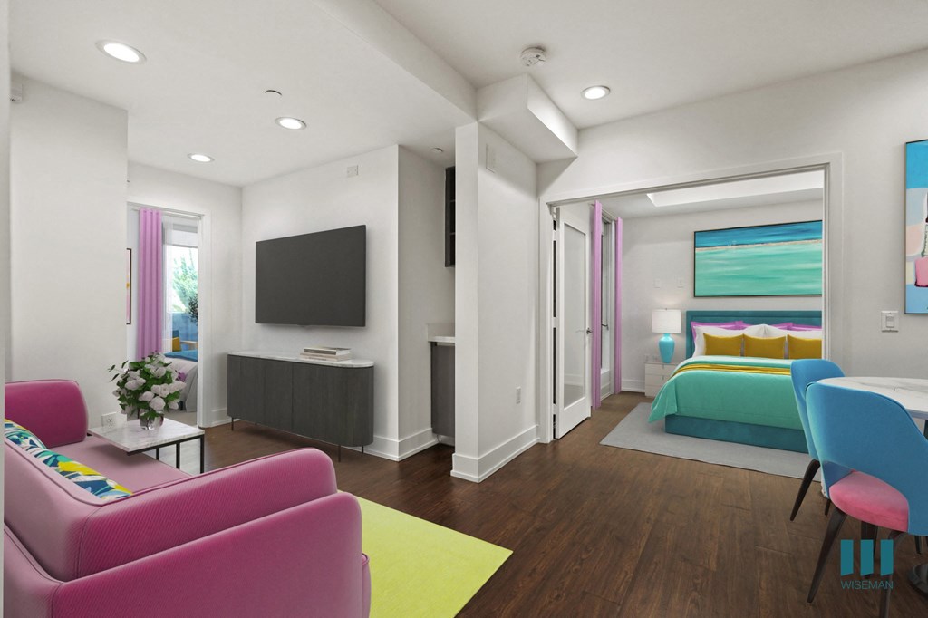 Open-Concept Floor Plan with Built-In Cabinet Storage