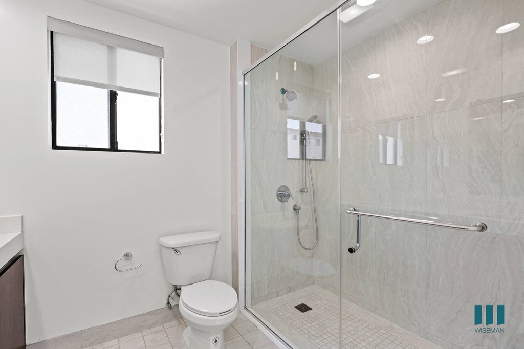 Bathroom with Large Walk-In Shower with Glass Door