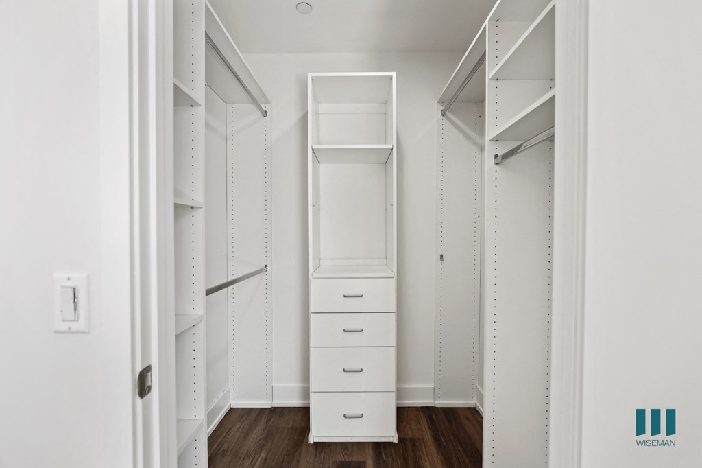 Walk-In Closet with Built-In Organizers