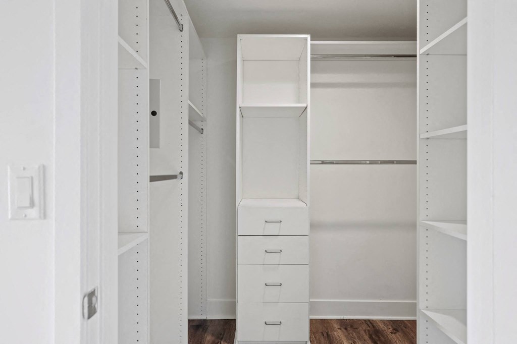 Walk-In Closet with Built-In Organizers