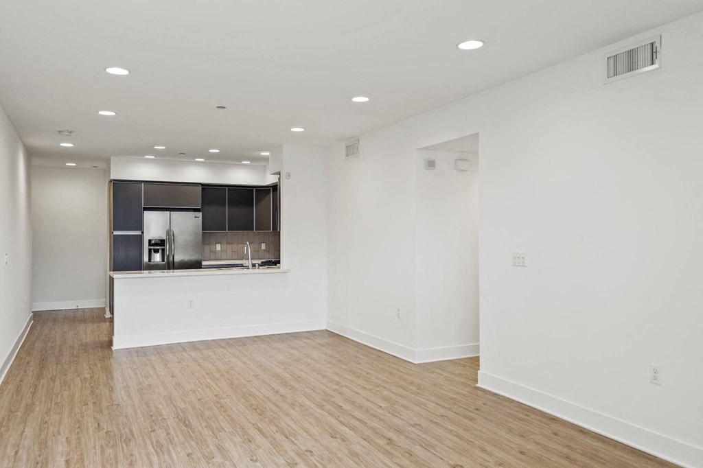 Living Room, Dining, and Kitchen