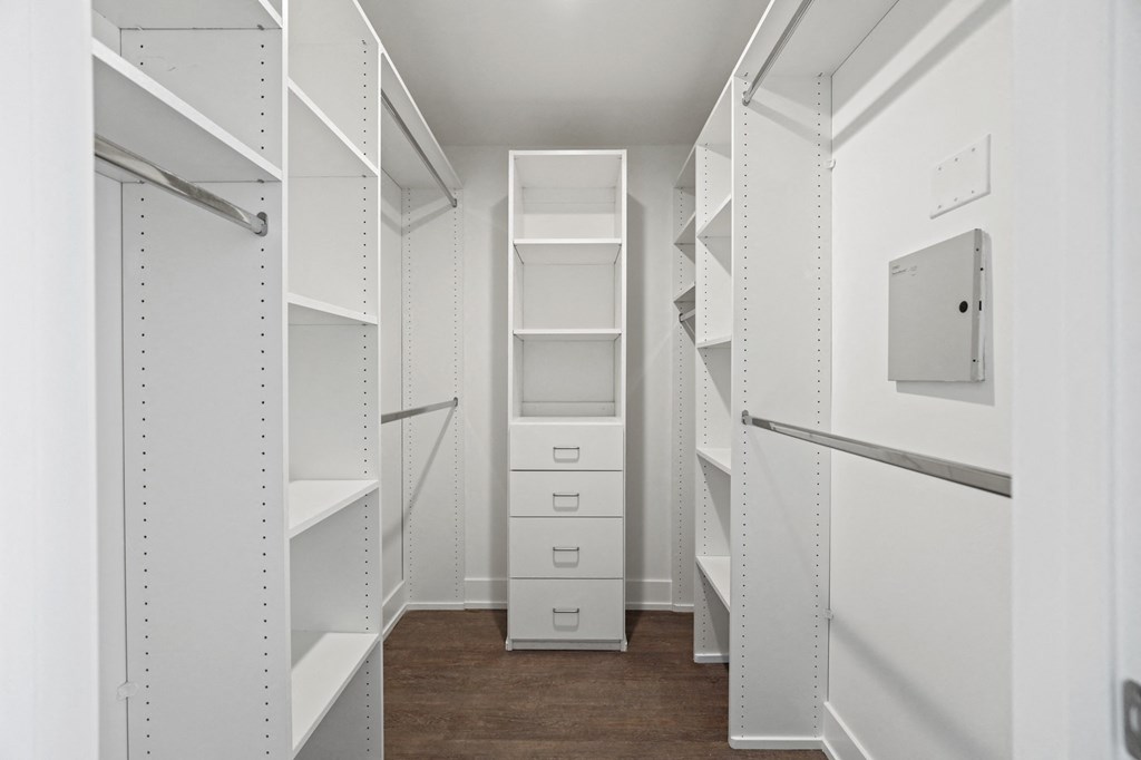 Walk-In Closet with Built-In Organizers