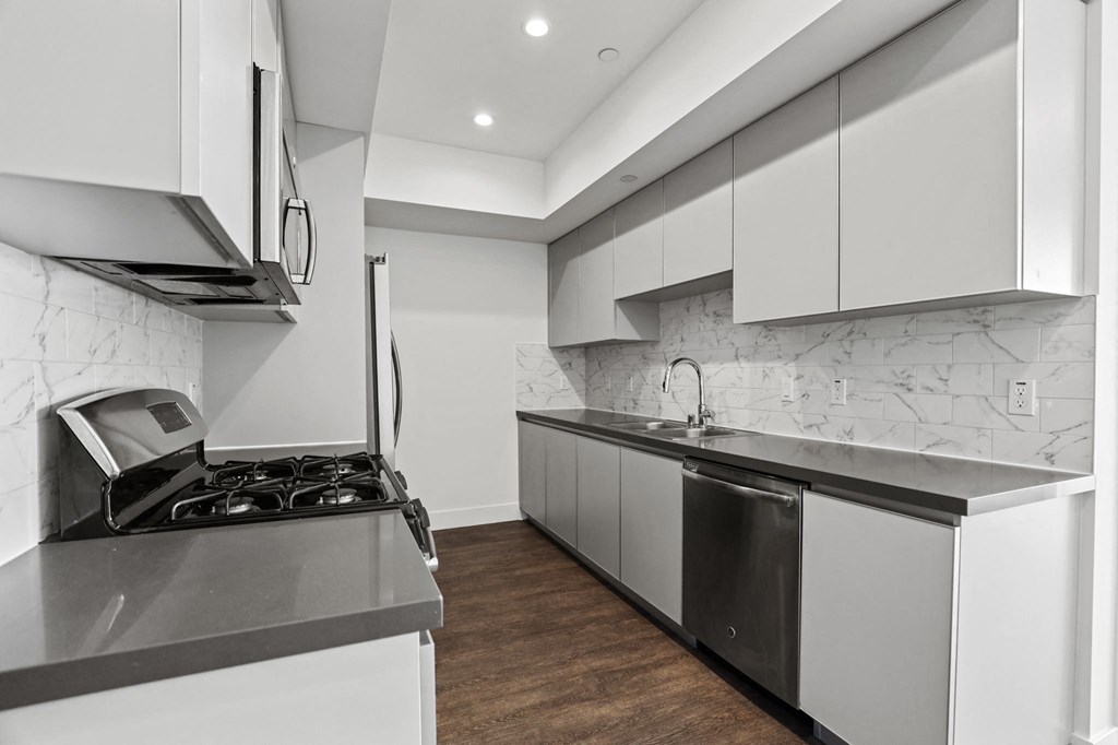 Kitchen with Stainless Steel Appliances and Ample Cabinet Storage