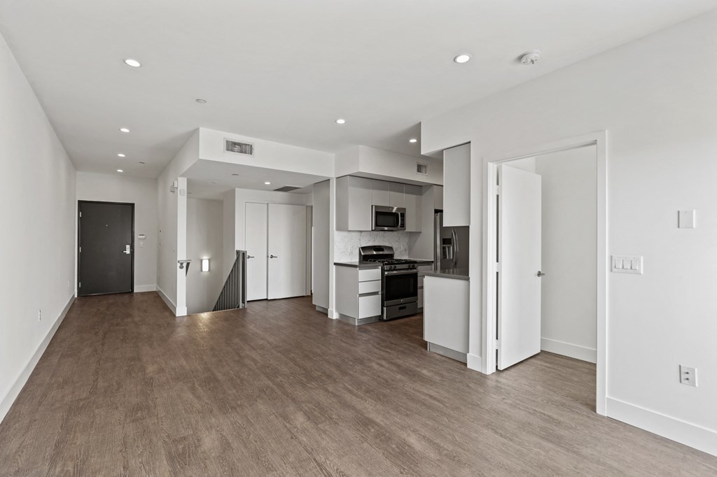 Open-Concept Kitchen, Dining, and Living Room Areas