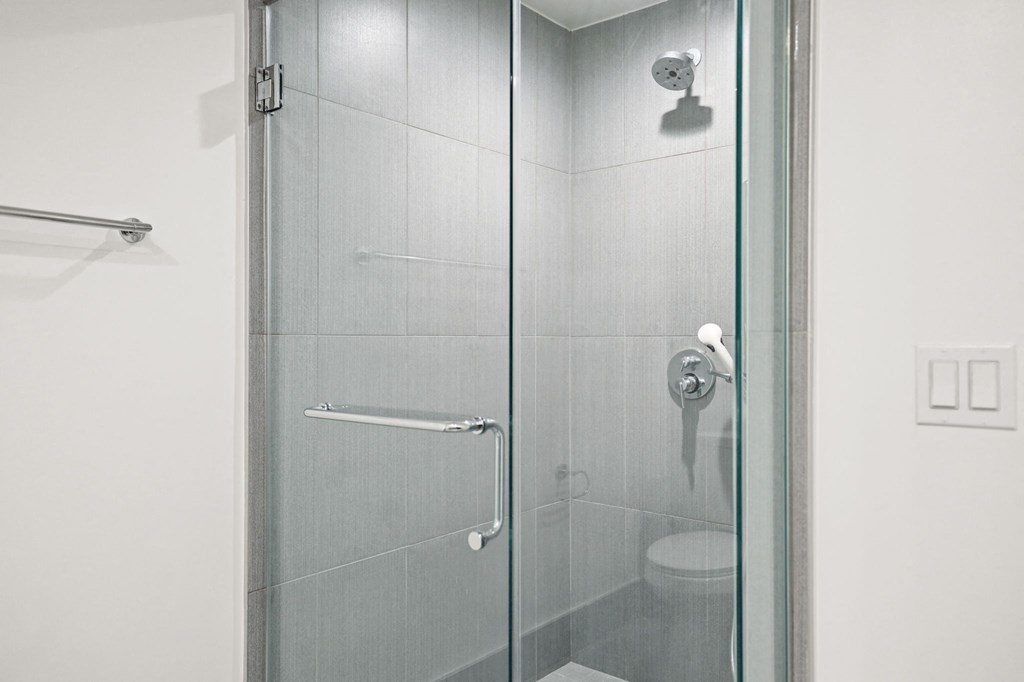 Bathroom with Stand-Up Shower with Glass Door
