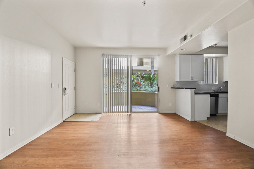 Studio Apartment with Vinyl Flooring, Kitchen, and Patio