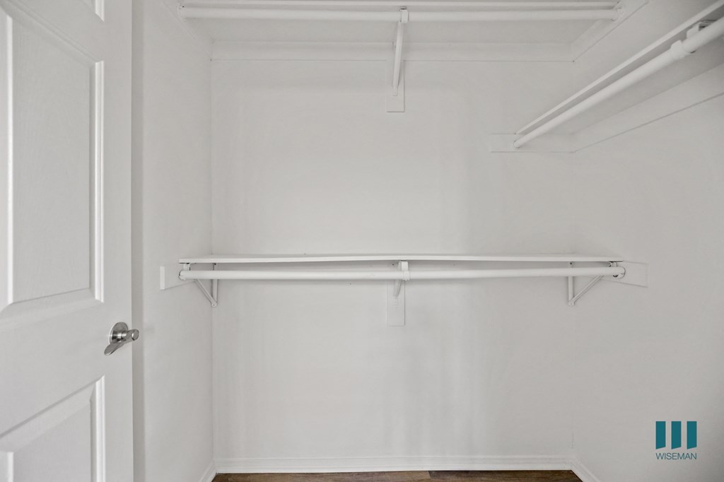 Walk-In Closet with Double Hanging Rods
