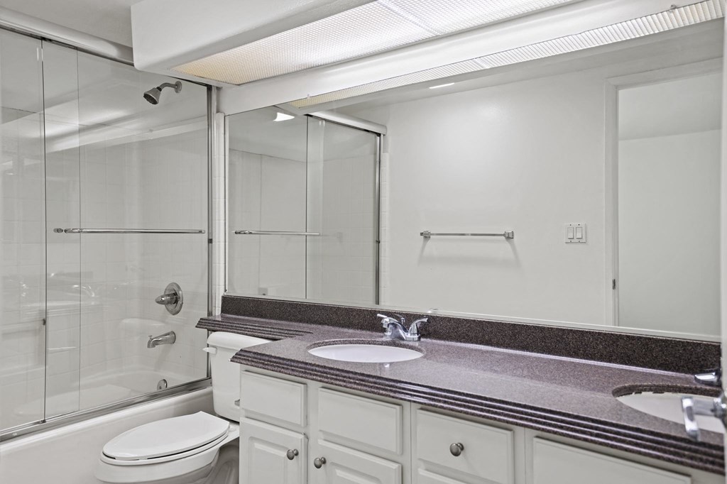 Bathroom with Double-Sink Vanity and Bathtub