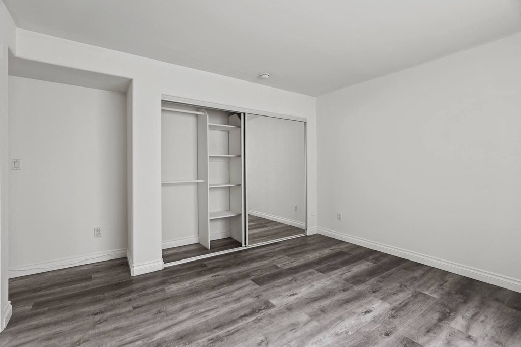 Bedroom with Large Closet with Built-In Organizers