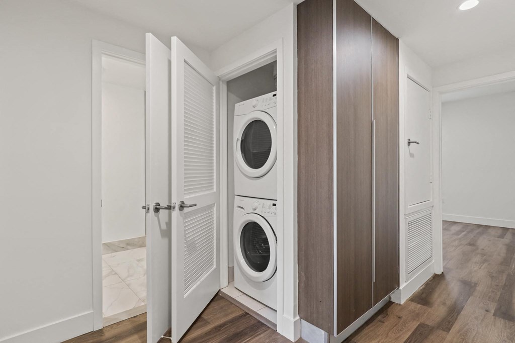 In-Suite Washer & Dryer and Cabinet Storage