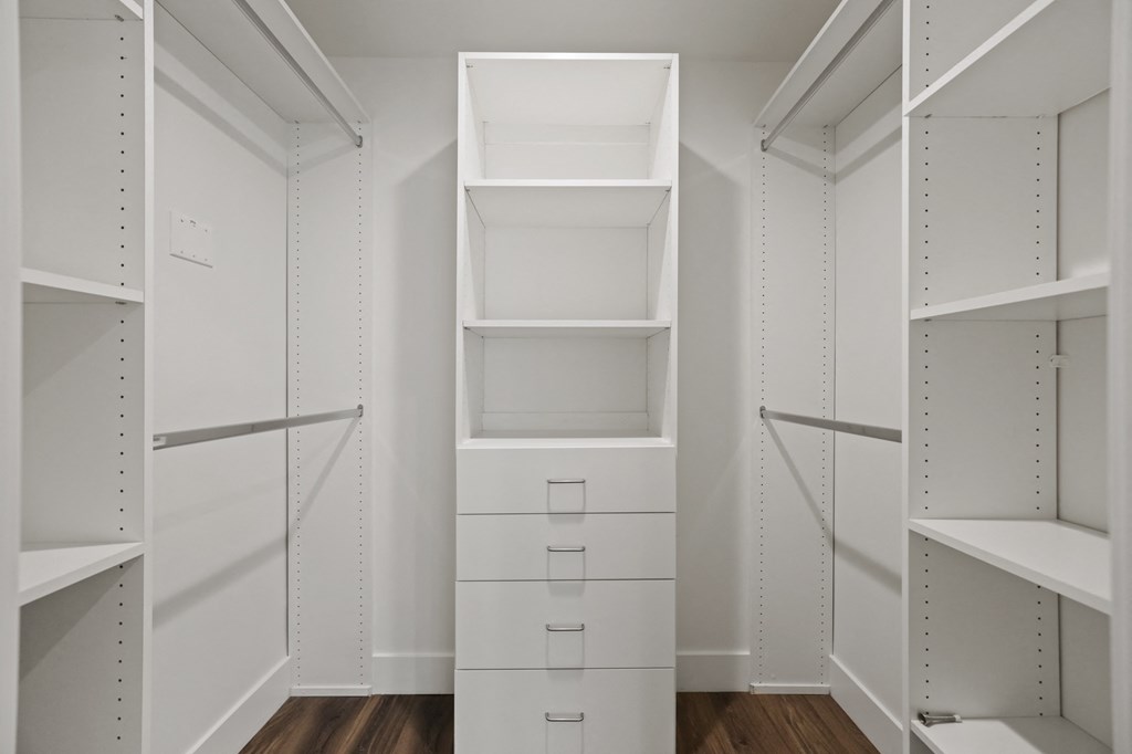 Walk-In Closet with Built-In Organizers