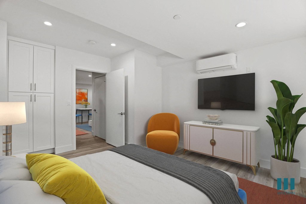 Spacious Bedroom with Built-In Cabinet Storage