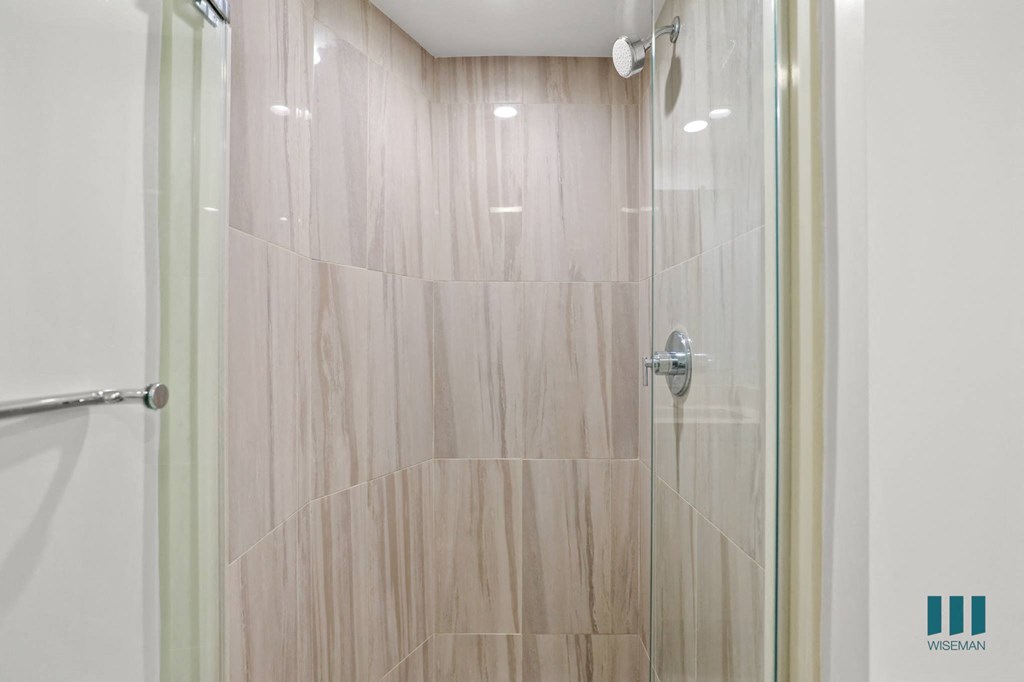 Walk-In Shower with Glass Shower Door