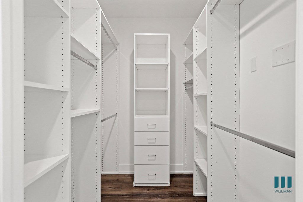 Walk-In Closet with Built-In Organizers