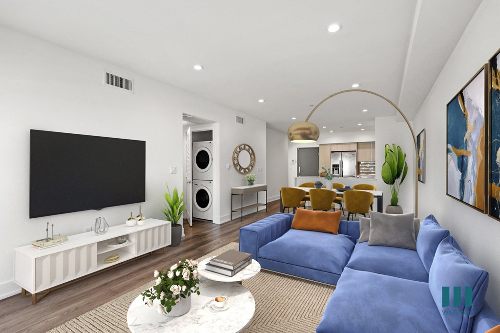 Open-Concept Kitchen, Dining, and Living Room s with In-Suite Washer & Dryer