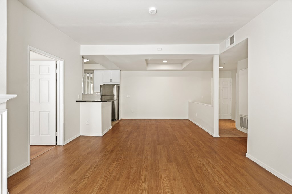 Living and Dining Room Space with Vinyl Flooring