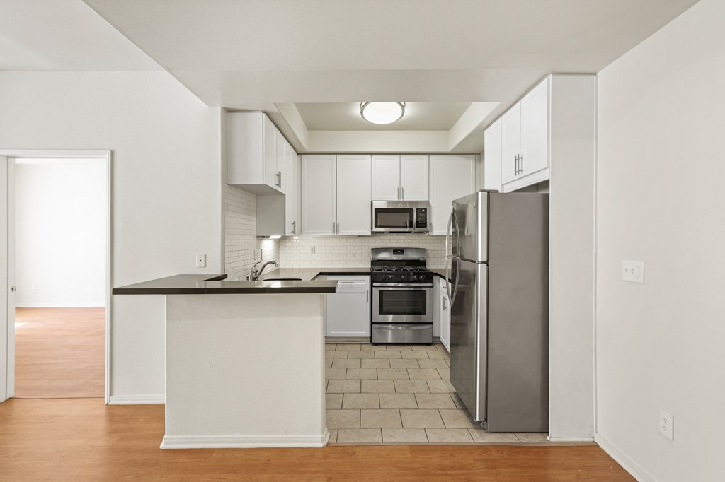Kitchen with Countertop Bar