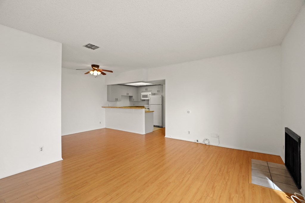 Open-Concept Kitchen, Dining, and Living Room Areas