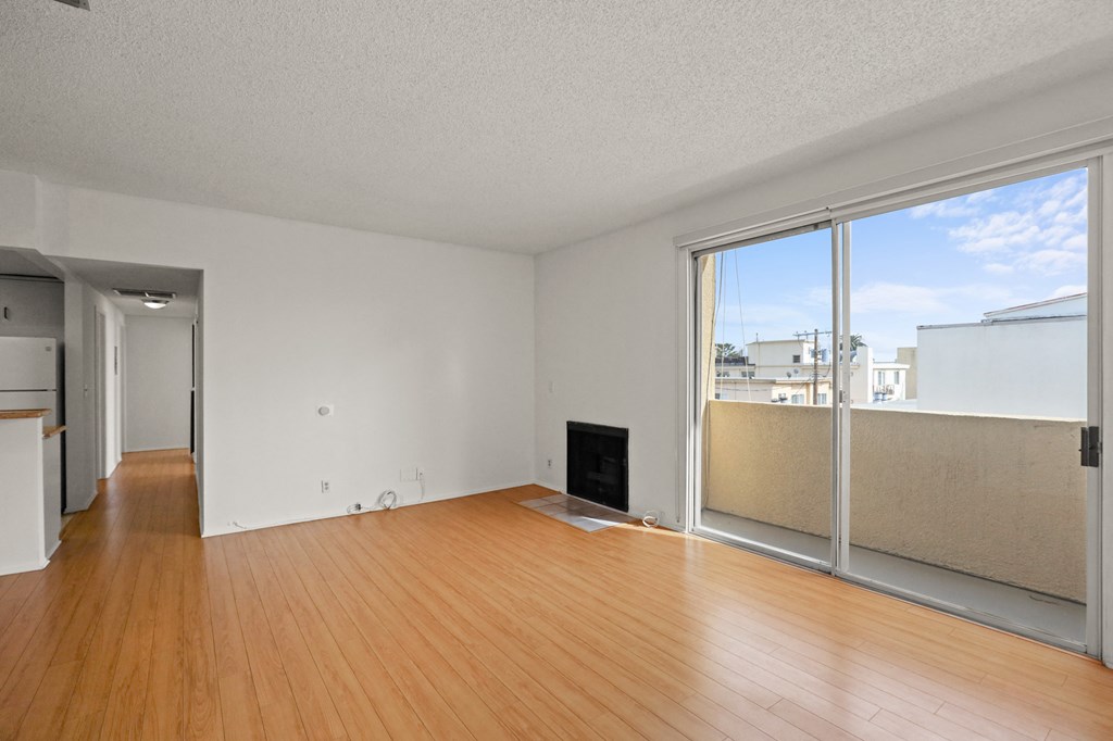 Large Living Room with Balcony and Fireplace