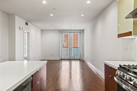 Kitchen, Dining, Living Room, and Patio