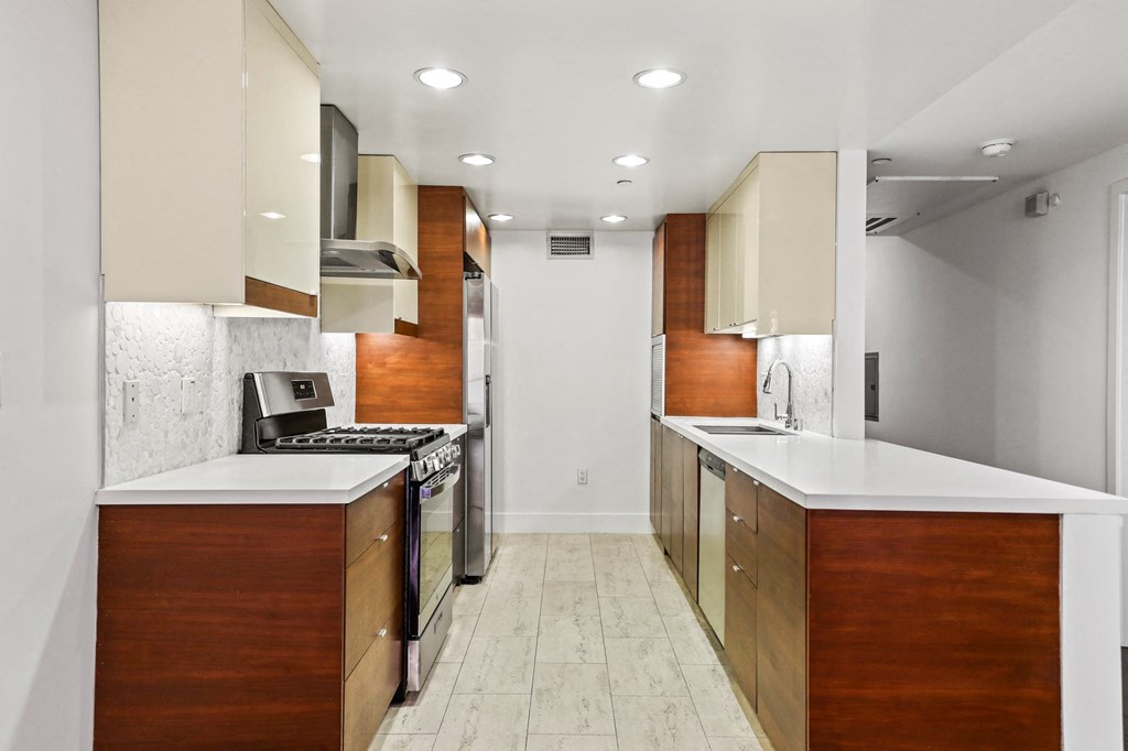 Kitchen with Energy-Efficient Stainless Appliances