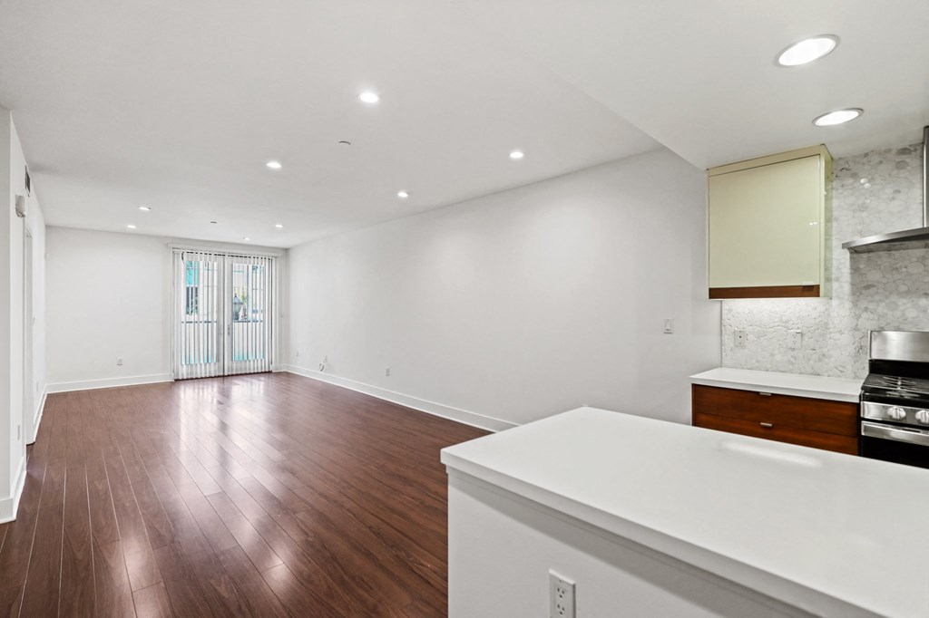 Open-Concept Kitchen, Dining, and Living Room Areas