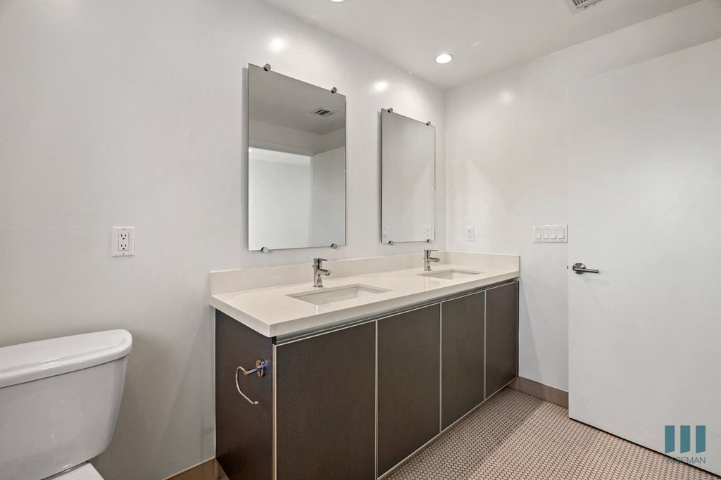 Bathroom Double-Sink Vanity and Cabinet Storage